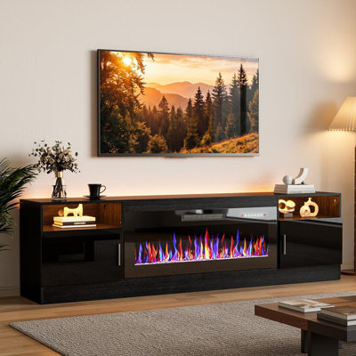 80" Fireplace Tv Stand With 40” Electric Fireplace