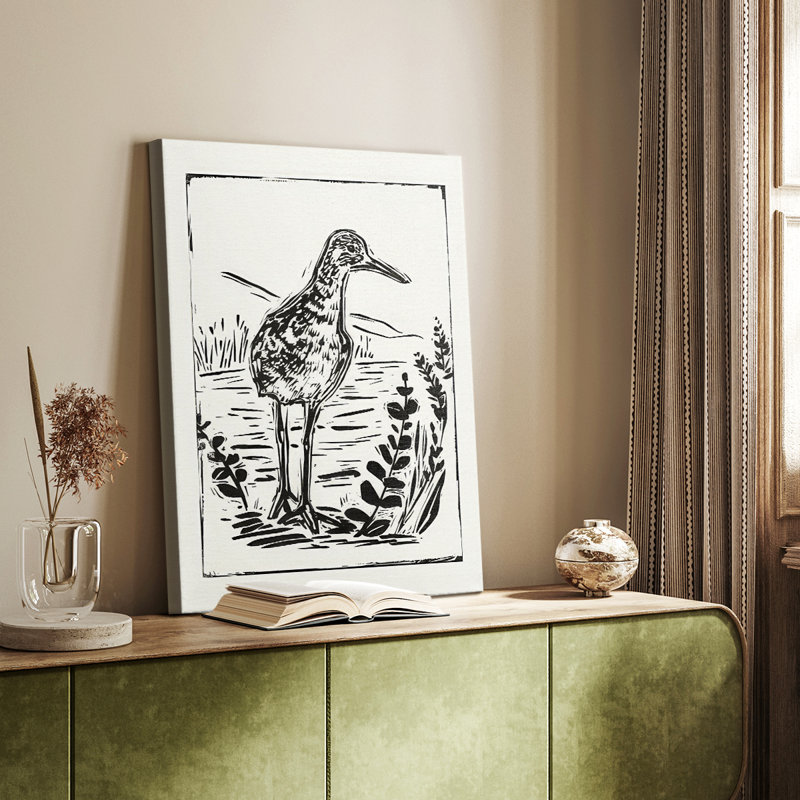 Linocut style Seabird II - galerie sur mesure
