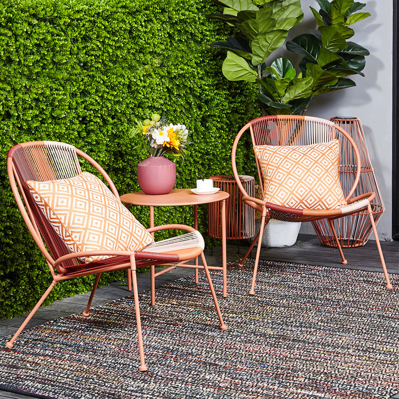 Halcott 2 - Person Patio Conversation Sets, Orange