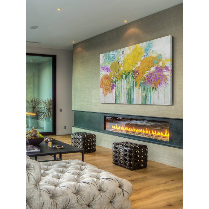 "Warm Summer Blooms I" par Julie Joy, reproduction sur toile tendue, H 12 po x l 18 po x P 1,5 po