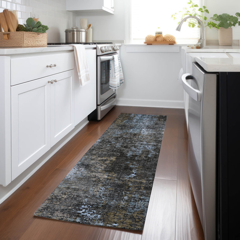 Zania Washable Abstract Indoor / Outdoor Rug, Runner 2'3" x 7'6"