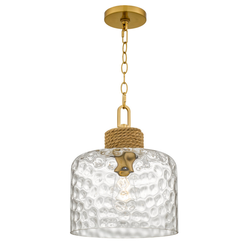 Baltic 1-Light Brushed Gold Mini Pendant Light