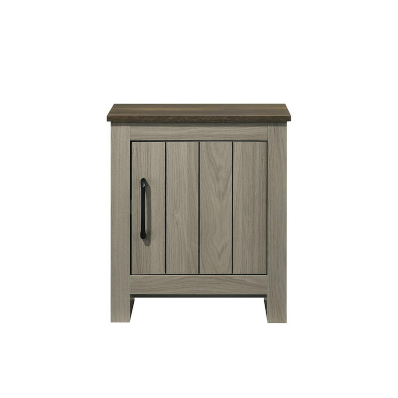 Table de bout l 16 po, table d'appoint, table de chevet avec porte d'armoire, chêne gris