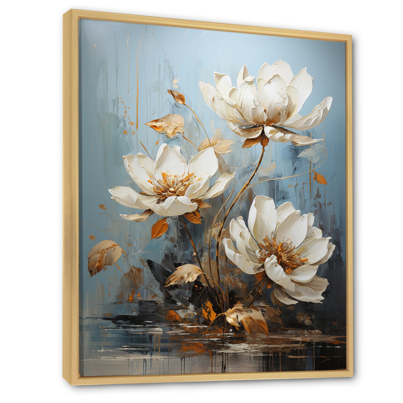 Sérénade lotus au clair de lune I, Cadre naturel flottant, H 20 po x l 12 po x P 1 po