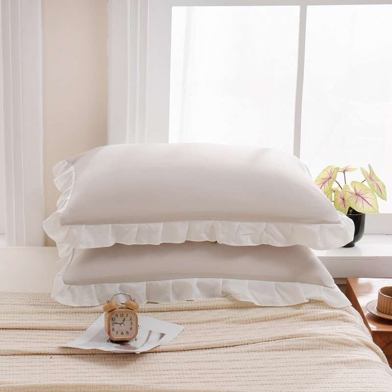 Housse de coussin beige 20 x 54 pouces Taie d'oreiller longue réversible beige et blanche, Blanc beige