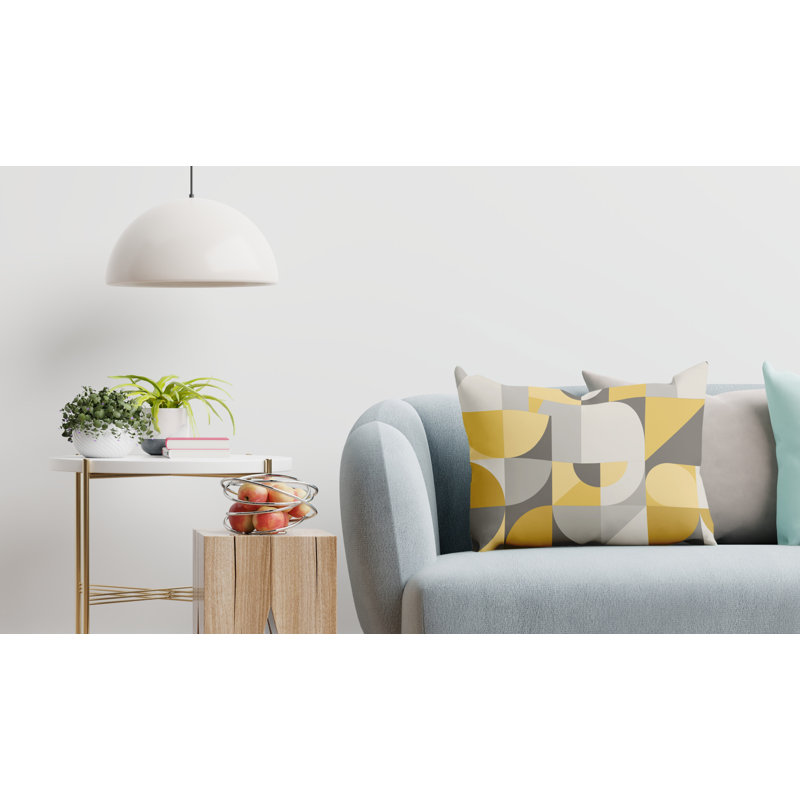 Den Outdoor Reversible Throw Pillow, Yellow