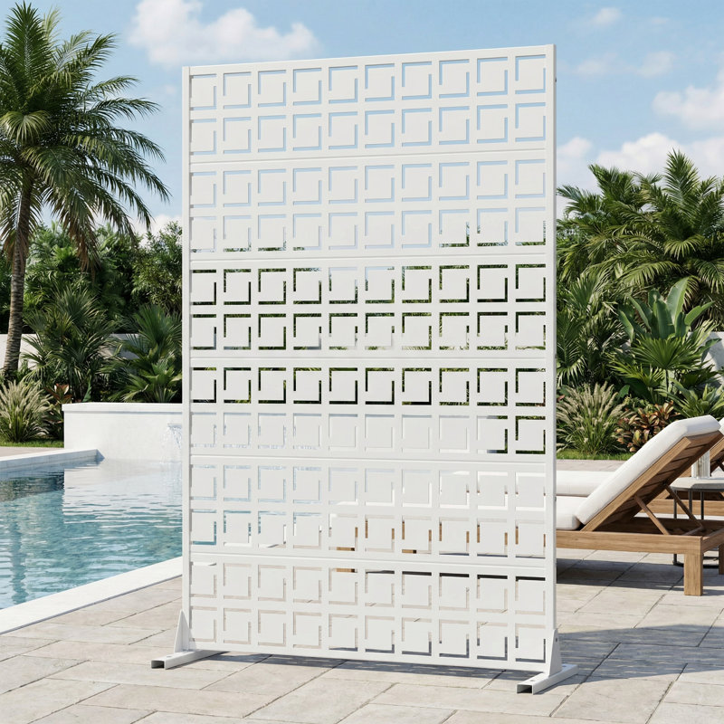 Panneau de clôture en métal pour l'extérieur, Blanc