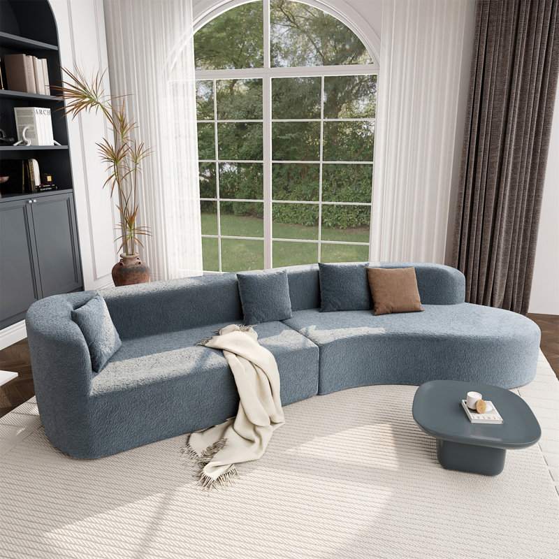 Canapé modulaire Boneless, Chenille bleu foncé