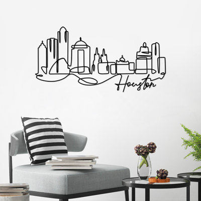 Élégant accessoire mural décoratif en métal, finition noire, 47,2 po x 23,2 po x 0,6 po | Fabrication 100% métal, épaisseur: 0,08 pouce | Léger à 1,9 lb, parfait pour la décoration intérieure et l'esthétique moderne