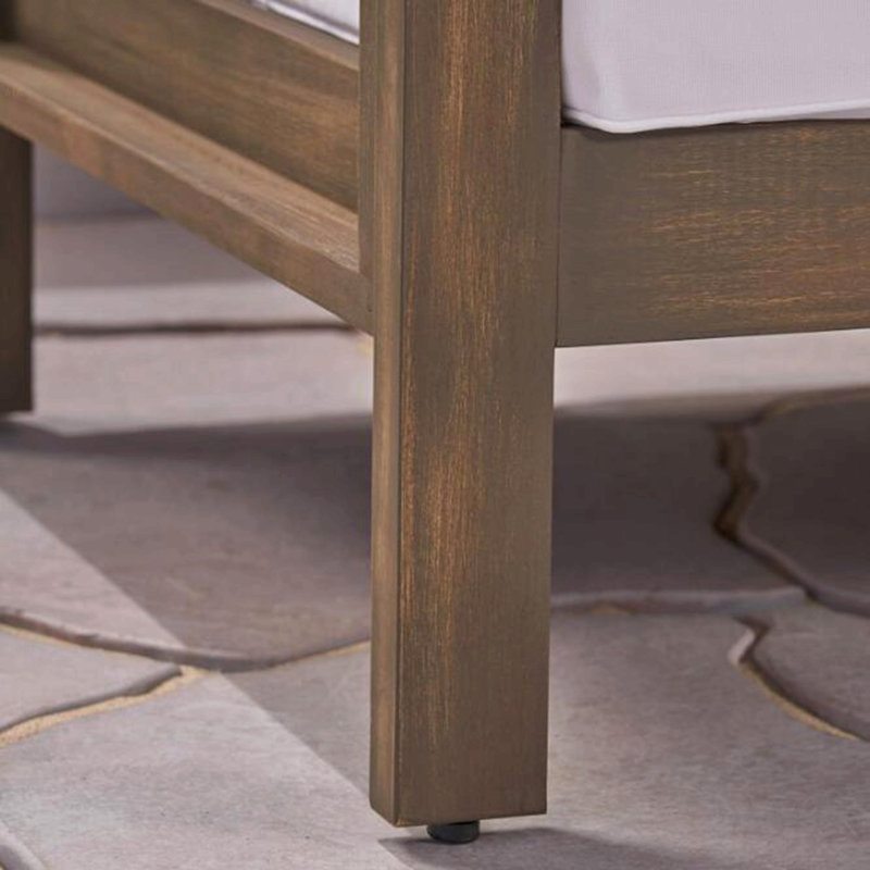 Causeuse modulaire à 2 places avec table basse X-Back, Bois, Blanc