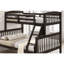 Lit double escamotable de style transitionnel avec angle, finition noyer, lattes et bois massif, l 60 po x P 81 po H 68 po pour chambre à coucher