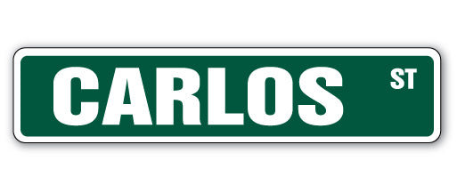 Plaque de rue Carlos en plastique robuste 4 po x 18 po