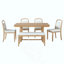 Ensemble de table de salle à manger 6 pièces, table de cuisine de ferme avec 4 chaises rembourrées et 1 banc, sièges pour 6, ensemble de salle à manger rectangulaire pour la salle à manger, cuisine-305583760-305583761