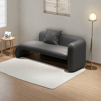 Chaise longue en cuir griffé de style minimaliste