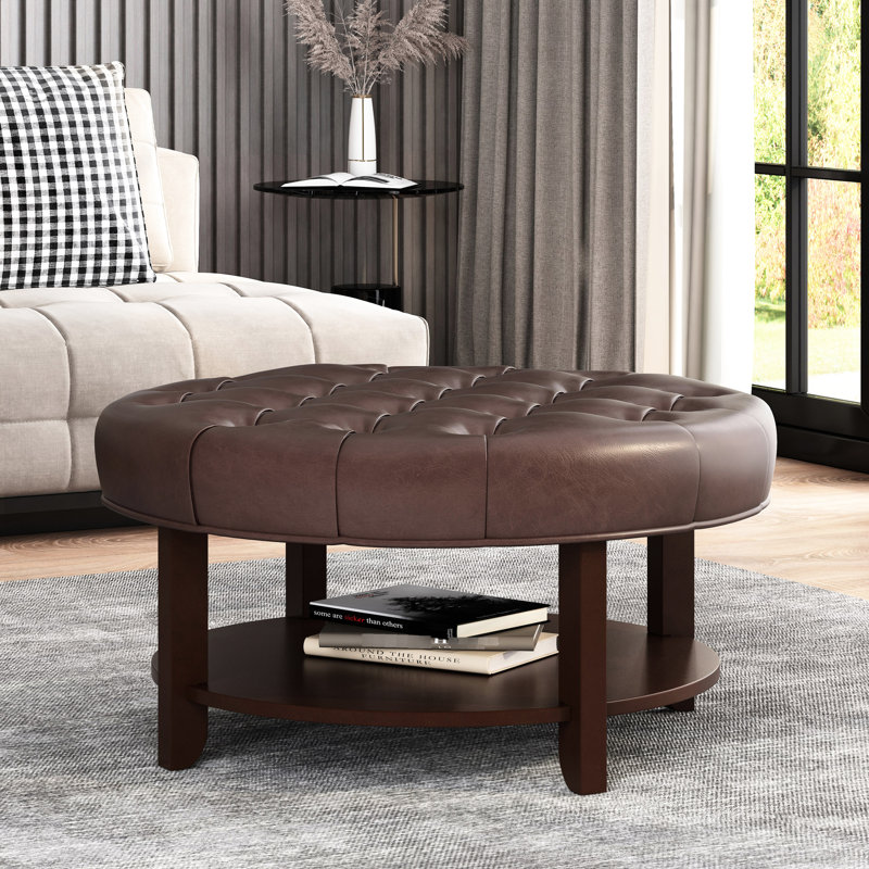 31,59 po Rond - Similicuir et design fonctionnel chic contemporain