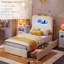 Ensemble de chambre à coucher lumineuse 3 pièces - Lit de rangement à DEL et commodes à DEL avec station de charge-134036458-134036459