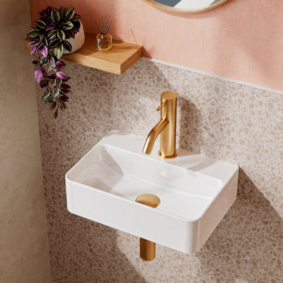 Évier de lavabo mural simple encastré 14,57 po x 10,04 po DeerValley