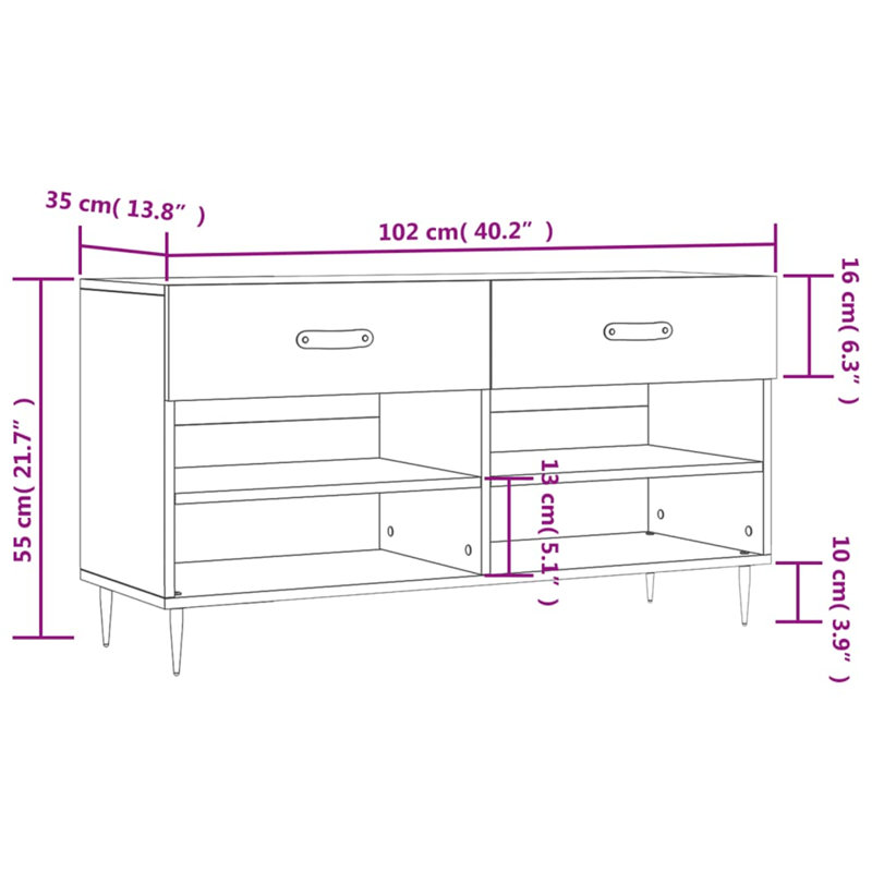 Alishya 8 Pair Shoe Storage Bench, White
