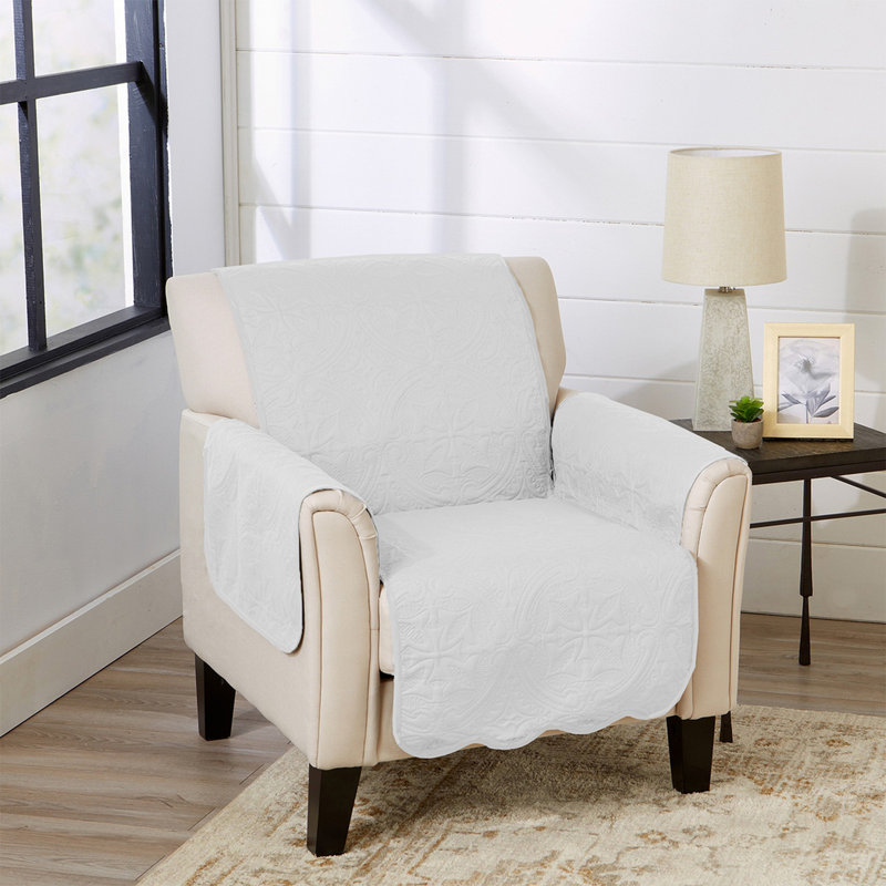 Housse réversible pour chaise de médaillon Medallion, Blanc / Sable