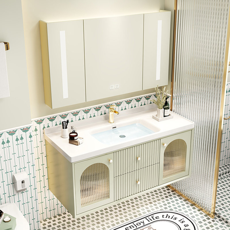 Armoire de salle de bain haut de gamme française de style crème