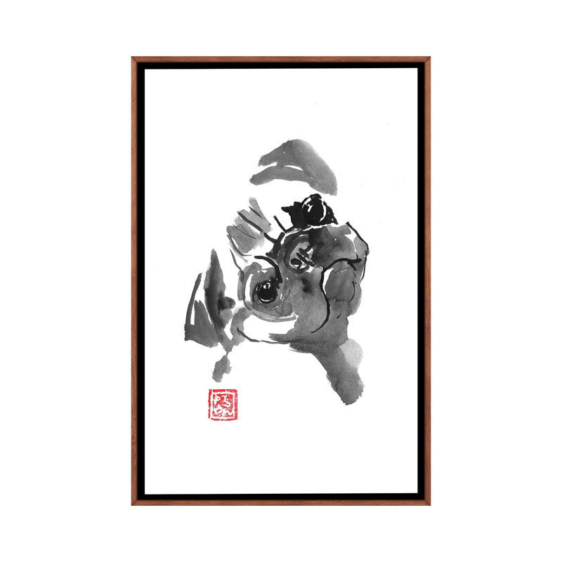 Cute Carlin by Péchane - Print on Canvas, 152.5 cm H x 101.5 cm W, Classic Brown Wood Framed