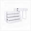 Commode 10 tiroirs, sans poignée, meuble-lavabo blanc