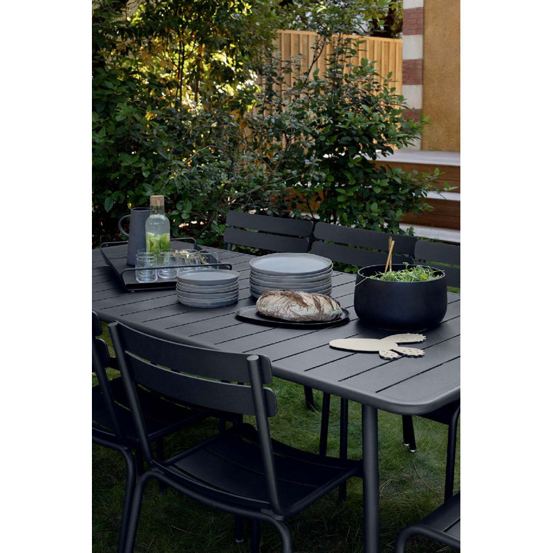 Luxembourg Outdoor Dining Side Chair, Anthracite, 4