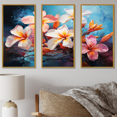 Whisper Plumeria Blossoms Come Alive - ensemble d'art mural Plumeria