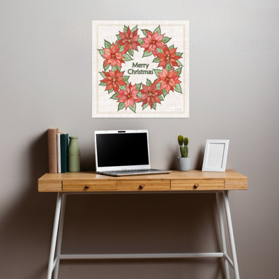 Embroidered Poinsettias Contemporary Poinsettia Art