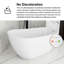 Baignoire de trempage autoportante en acrylique blanc brillant de 59 pouces