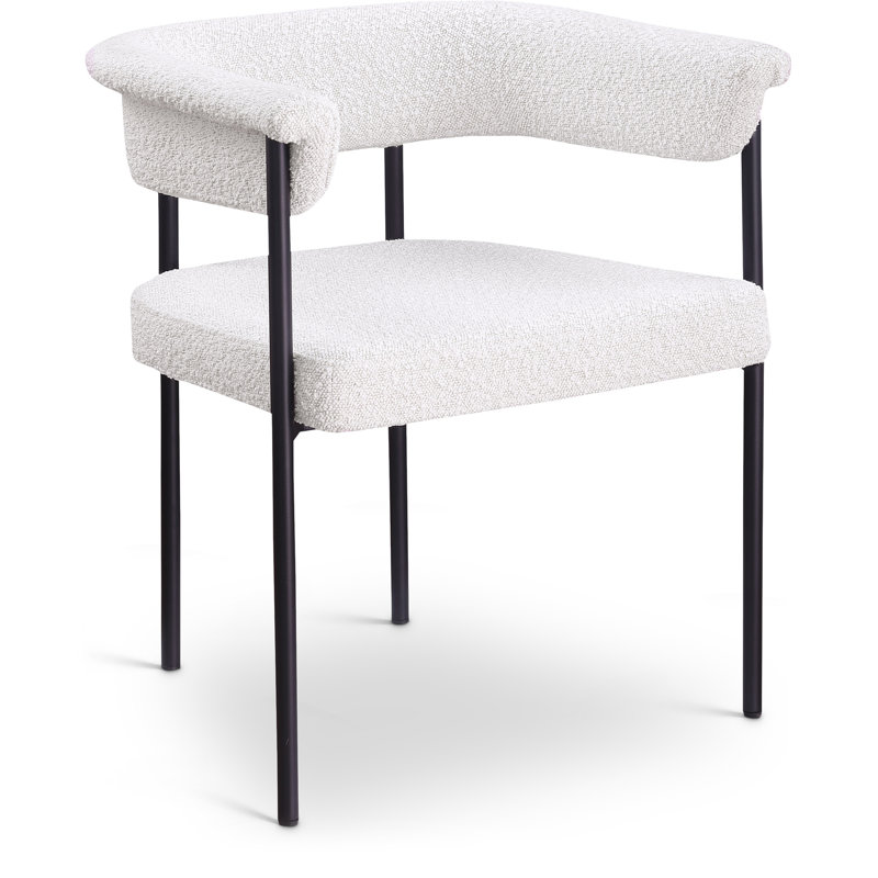 Chaise de salle à manger Malin, Tissu crème bouclé