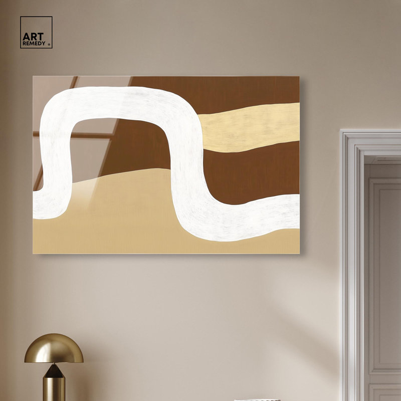 Art mural bohème Minimal Wavy II par Art Remedy, prêt à être accroché, H 10 po x l 15 po
