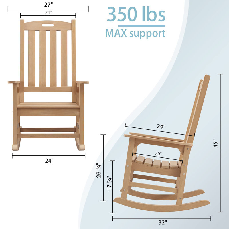 Chaise berçante d'extérieur, Teck