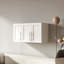 Armoire de rangement murale empilable, P 15,75 po x l 35,43 po x H 19,69 po, blanc