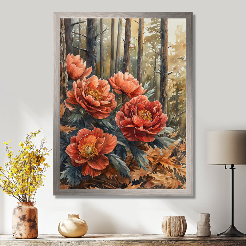 Bracher - Art mural floral, Reproduction encadrée d'une seule photo, Argent argent, H 40 po x l 30 po