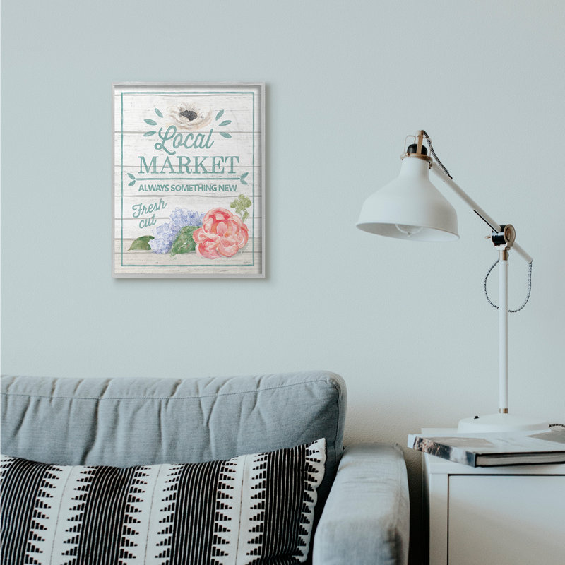 « local market fleurs rustique », impression, H 16 po x l 20 po x P 1,5 po, Estampe numérique Farmhouse