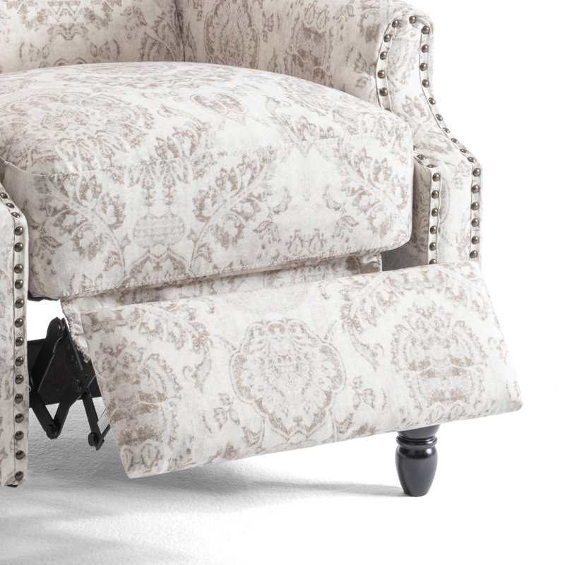 74 cm Wide Cotton Blend Recliner, Beige Cotton Blend