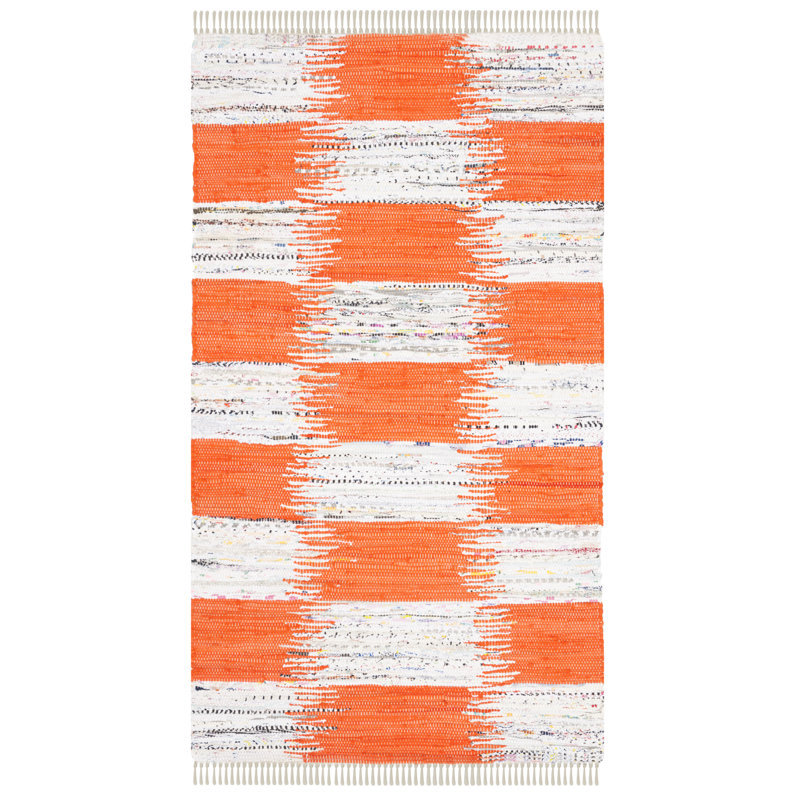 Opie Hand Woven Cotton Ikat Rug, Rectangle 3' x 5'