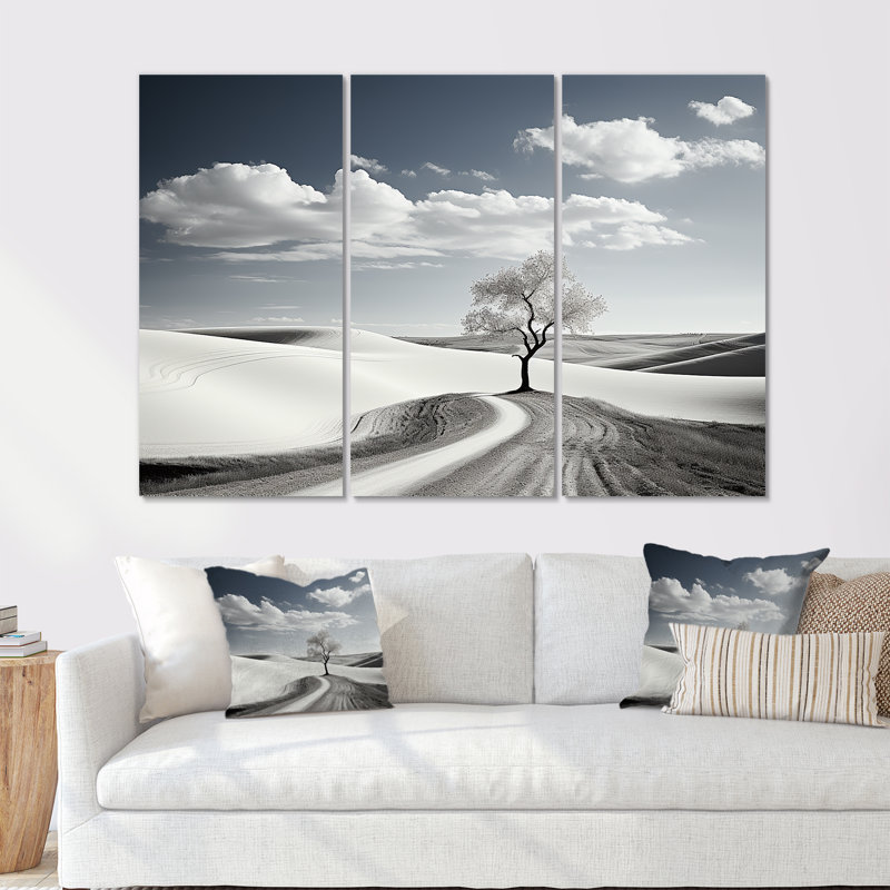 Photographie de paysage scandinave de tranquillité - ensemble d'art mural scandinave, H 28 po x l 36 po x P 1 po