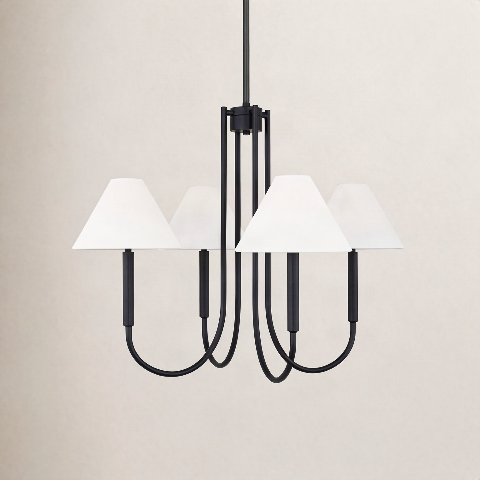 Porteau Chandelier, Midnight Black, 4-Light