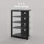 Meuble télé, tablettes de rangement et cadre en acier pour chambre à coucher, noir-1825433214