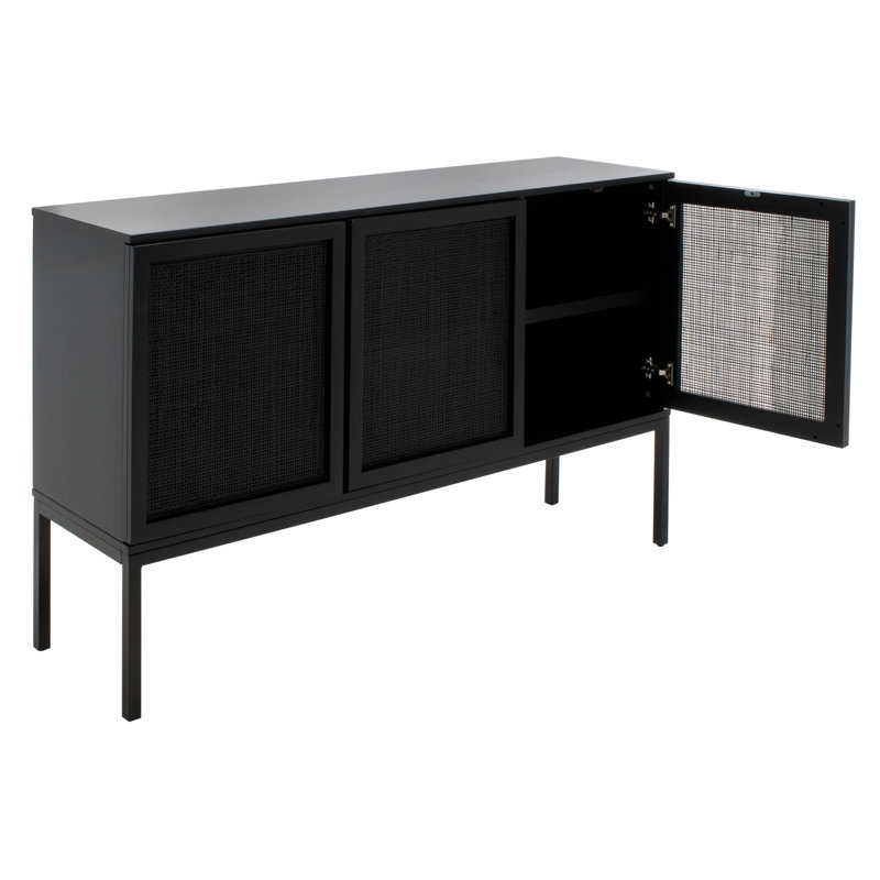 Buffet en bois massif Ehren, Noir