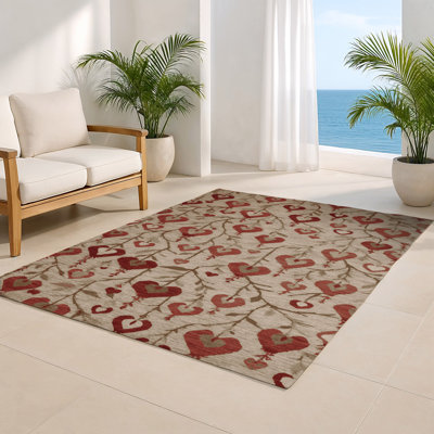 Tapis d'intérieur et d'extérieur gris Botanical