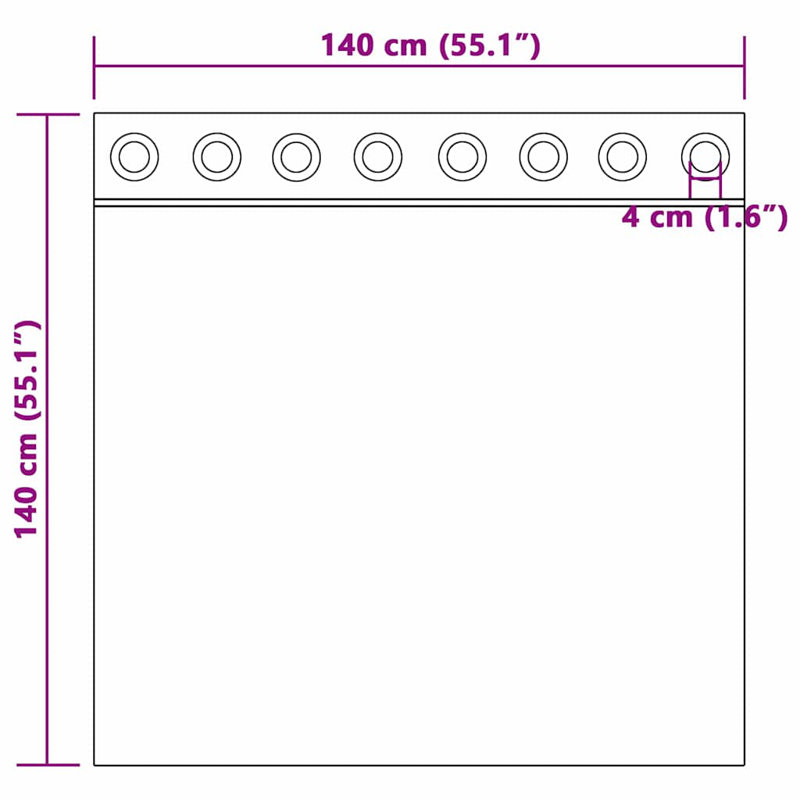 Curtains With Curtains 2 Pcs Polyester, Cream, 140cm Width x 140cm Drop