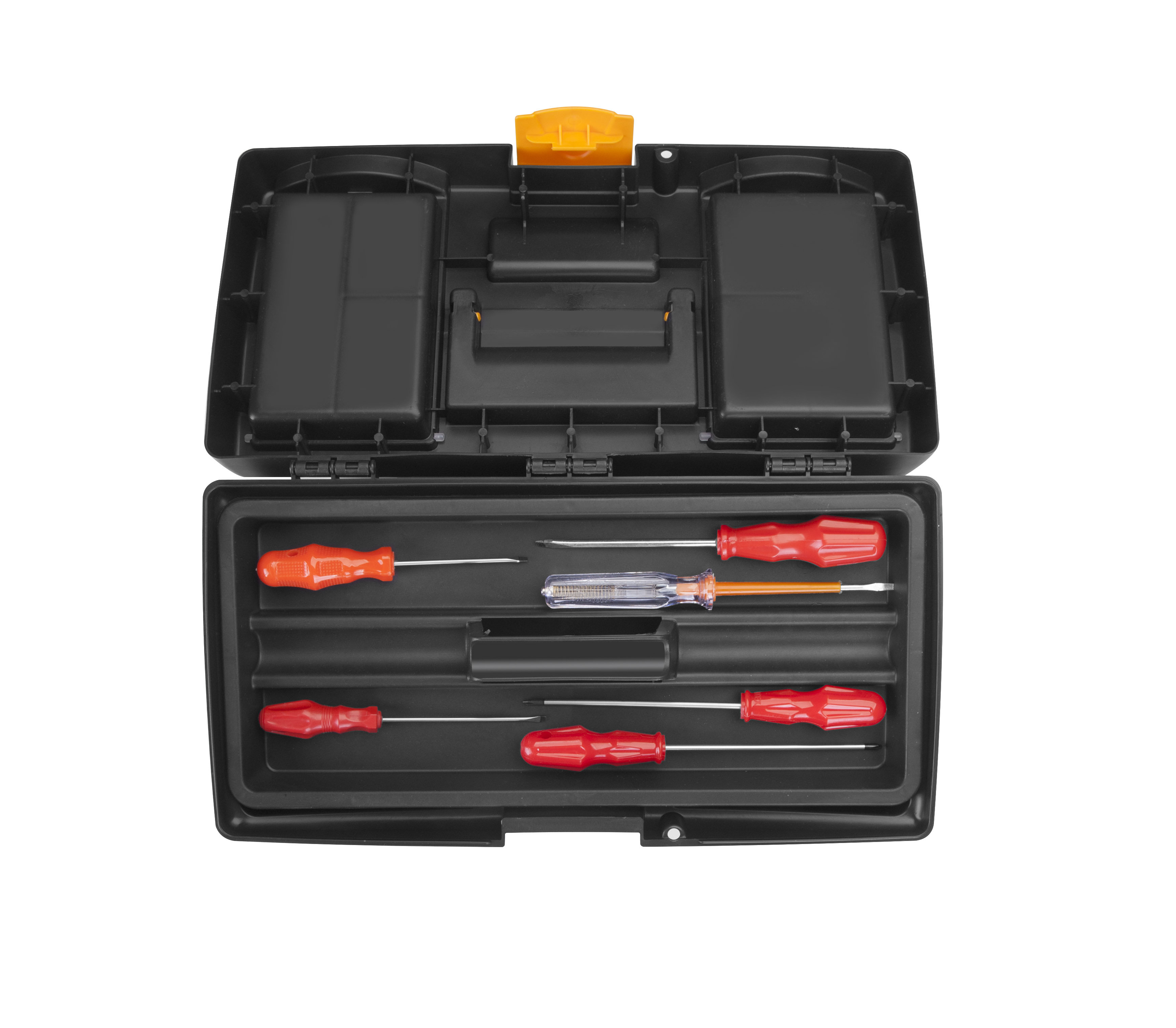 12.5 inch plastic tool box with handle, tray,compartment, storage