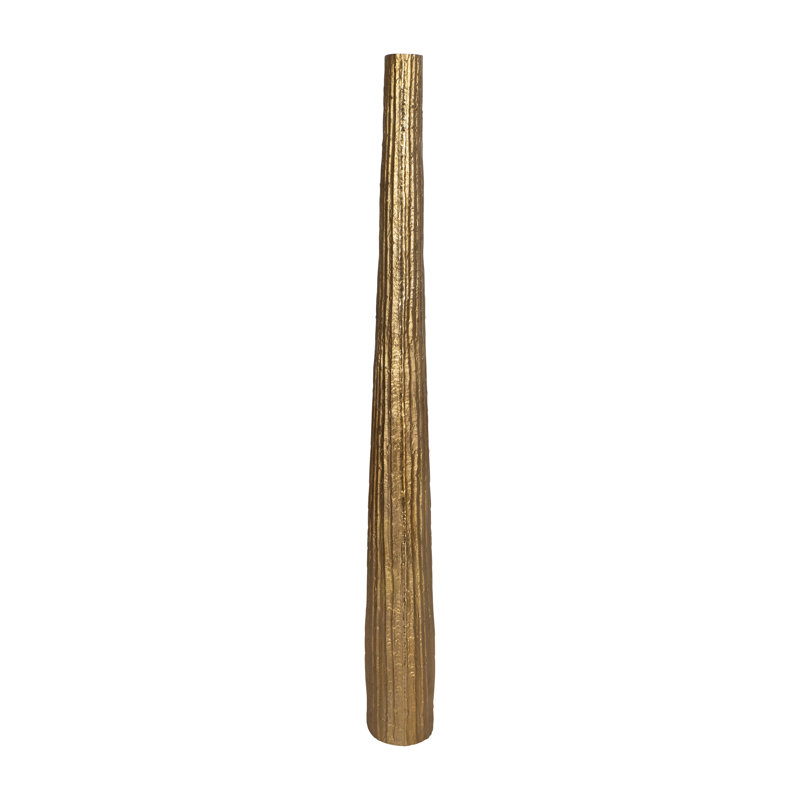 Katarin Metal Aluminum Vase with Sleek Modern Design and Textured Cylindrical Shape for Contemporary Decor, Gold, 58" H