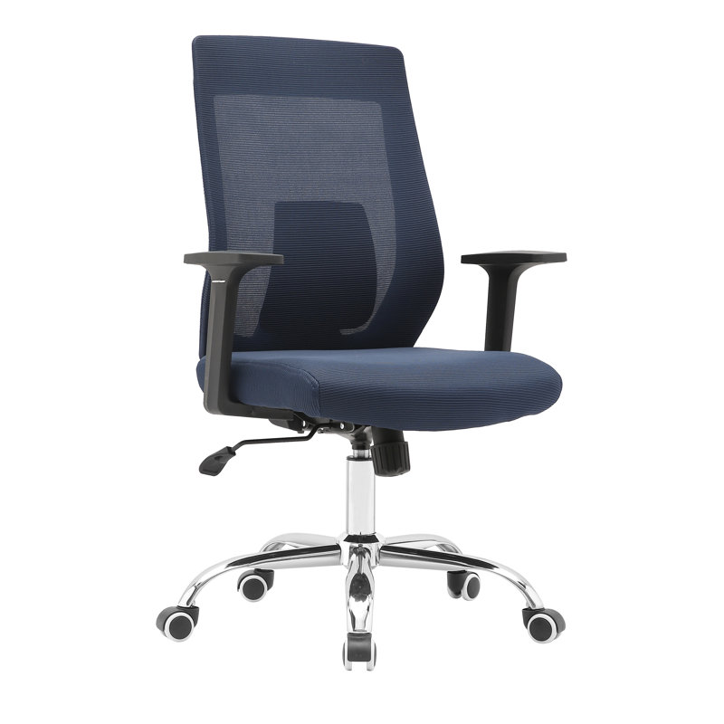Mesh Ergonomic Office Chair with Chrome Base, Blue