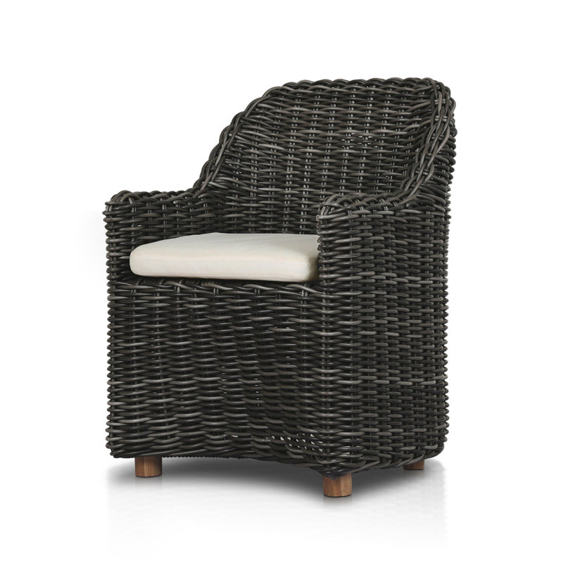 Pembrook Outdoor Teak Dining Armchair, Chunky Charcoal