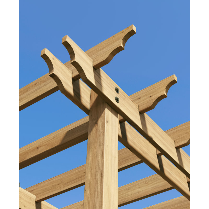 Springwood Golden Brown Cedar Wood Arbor with Flat Roof