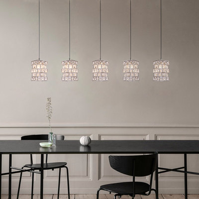 Luminaire suspendu carré à 5 lumières DEL Tidwell